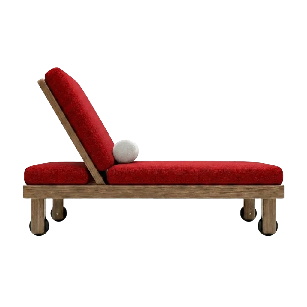 Premium Urbanland poolside lounger centered in a bright gallery