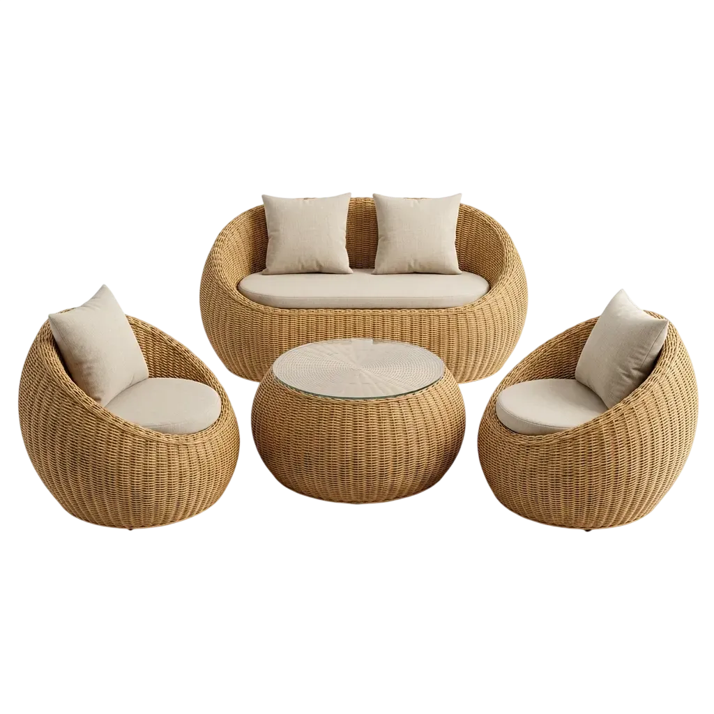 Premium Wicker Living Sofa Set
