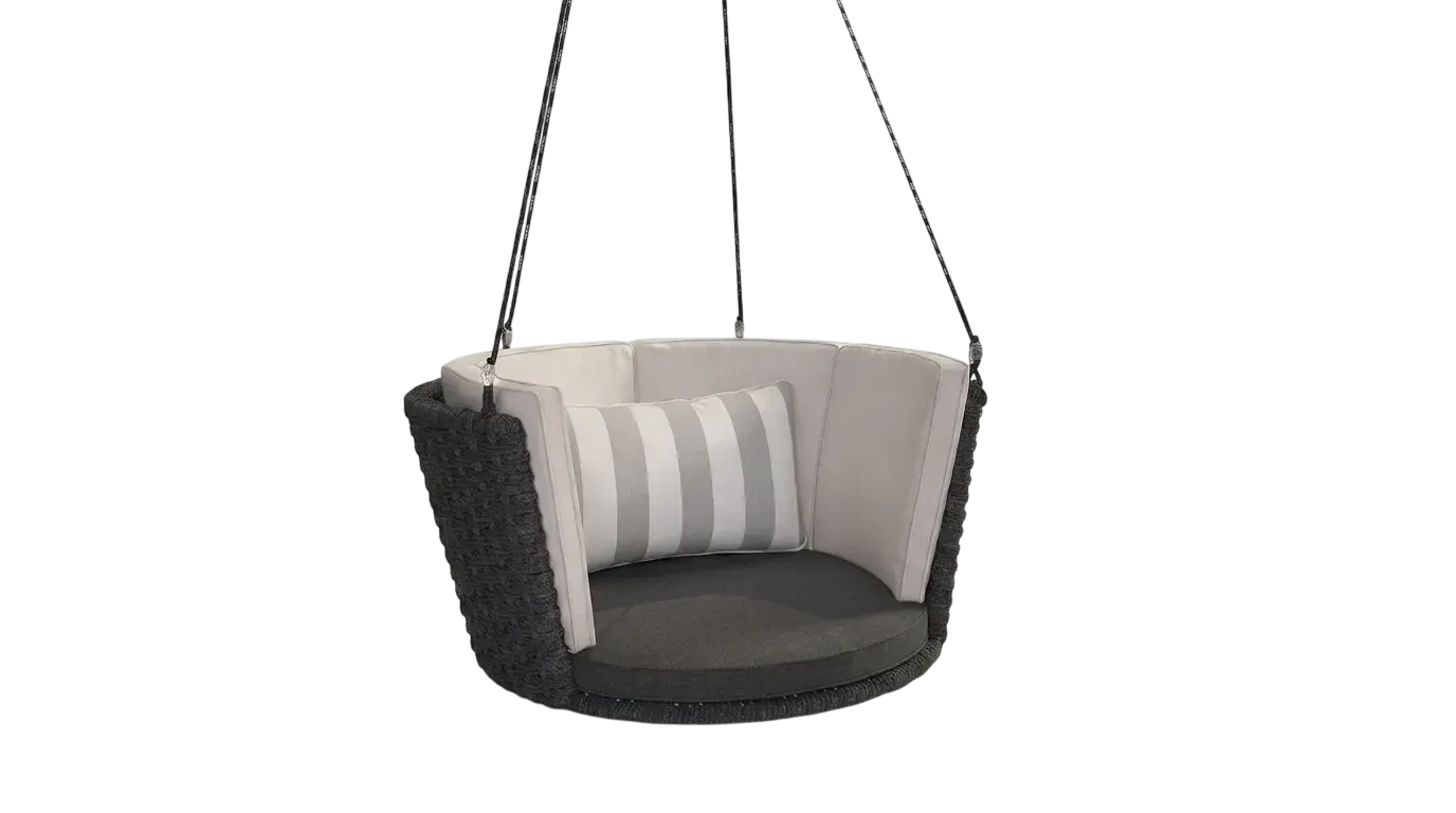 UV Resistant HDPE Wicker Swing Chair Weaving - Custom Rattan Pattern